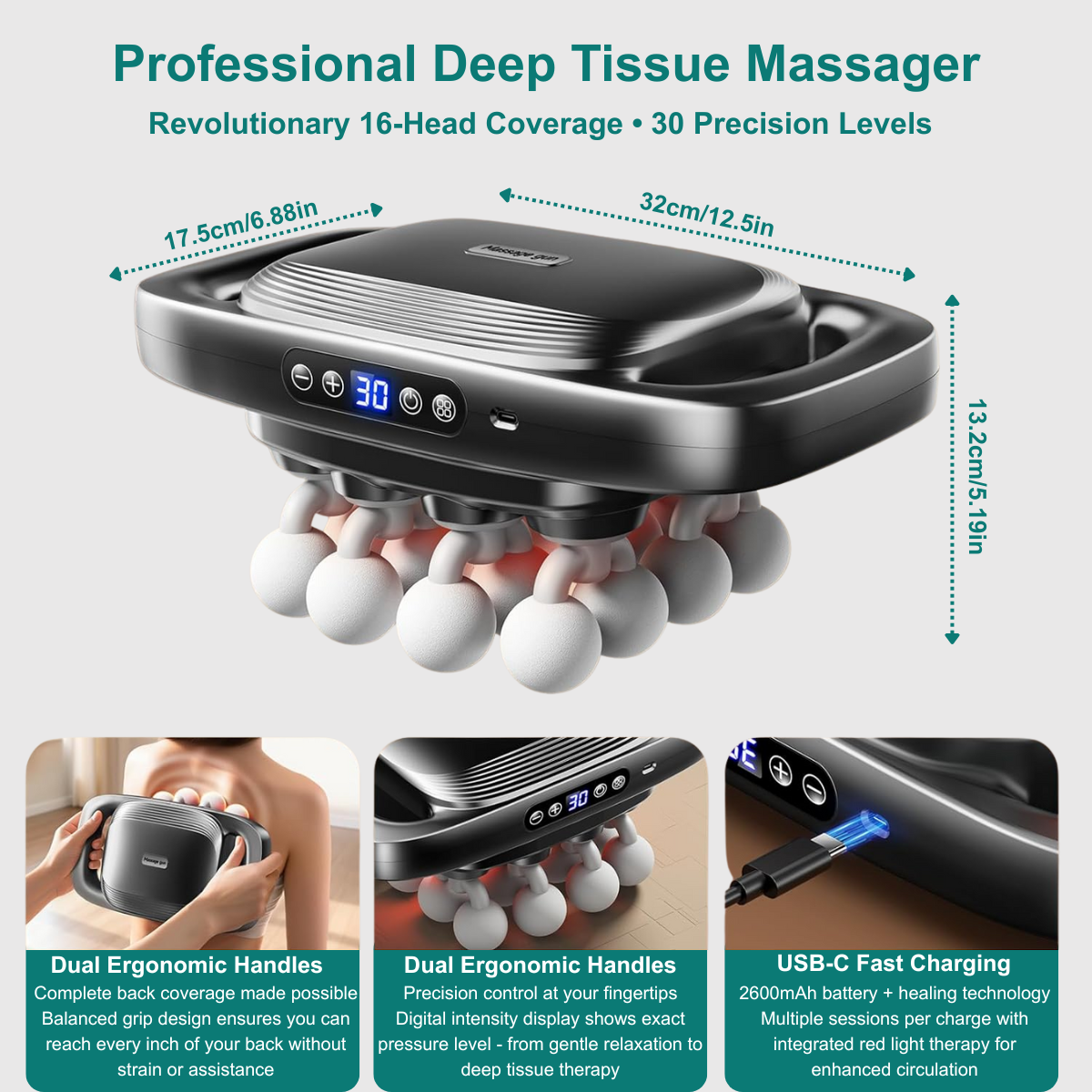 ReviFlex™ 16-Head Deep Tissue Massager
