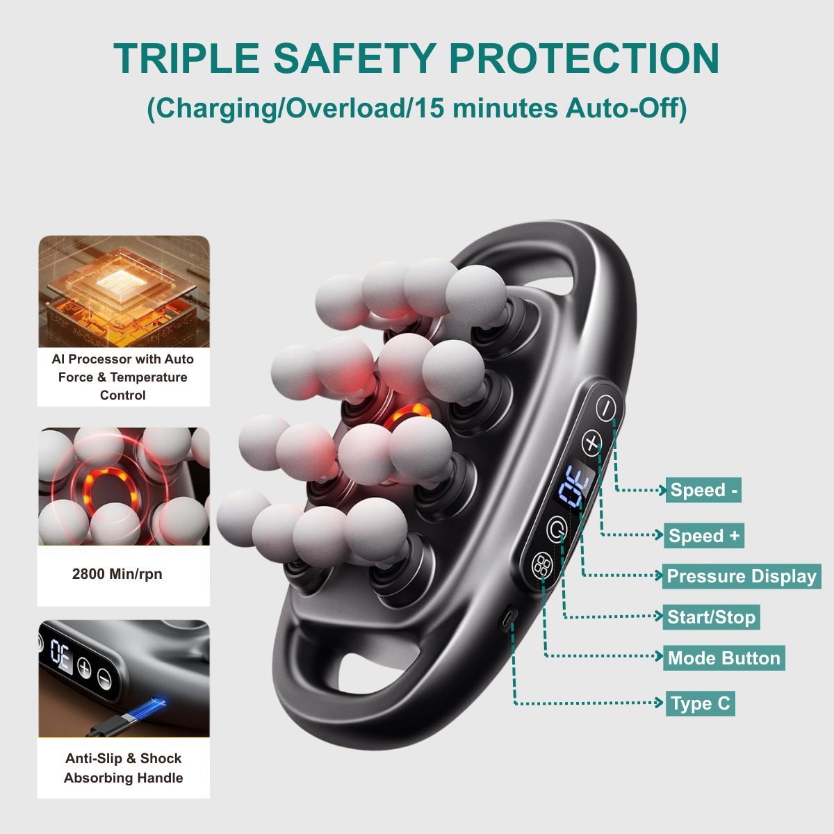 ReviFlex™ 16-Head Deep Tissue Massager